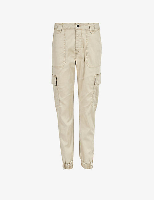 ALLSAINTS: Nola cuffed tapered slim-fit high-rise stretch woven-blend jogging bottoms