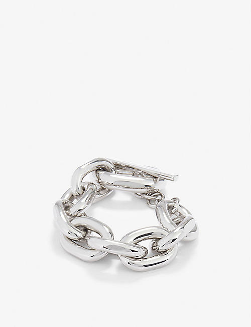 PACO RABANNE: XL cable-chain silver-toned brass bracelet