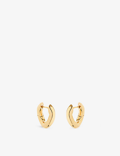 BALENCIAGA: XXS gold-toned copper hoop earrings