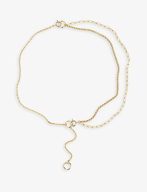 MARIA BLACK: Cocktail 22ct yellow gold-plated sterling silver necklace