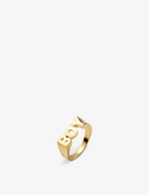 MARIA BLACK: Boy 22ct yellow gold-plated sterling-silver ring