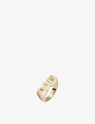 Maria Black Womens Gold Dad 18ct Yellow Gold-plated Recycled Sterling-silver Ring