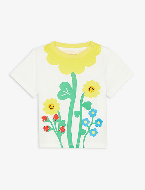 STELLA MCCARTNEY: Flower print organic-cotton T-shirt 3-36 months