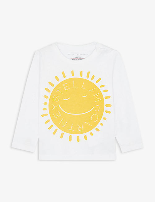 STELLA MCCARTNEY：Sun徽标有机印花棉T恤3-36个月