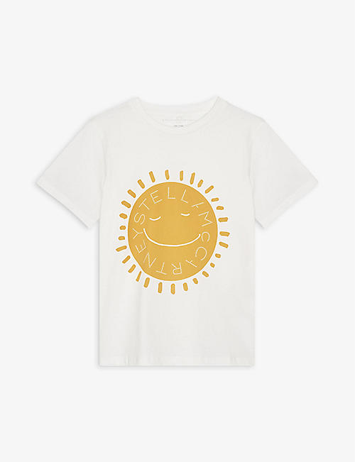 STELLA MCCARTNEY: Sunshine-print organic-cotton T-shirt 4-12 years