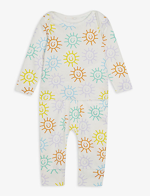 STELLA MCCARTNEY: Sunshine-print cotton sweatshirt set 3-12 months