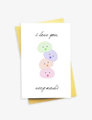 VALENTINES - I Love You Very Mochi greetings card 15cm x 10cm ...