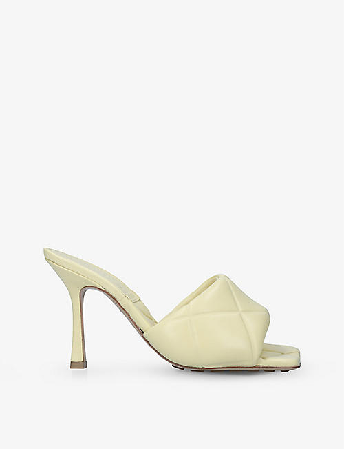 BOTTEGA VENETA: Padded quilted-leather heeled mules