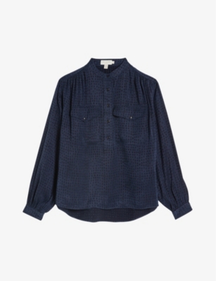 TED BAKER - Agnez flap-pocket woven blouse | Selfridges.com