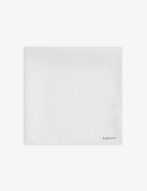 LANVIN: Chief logo-print silk pocket square