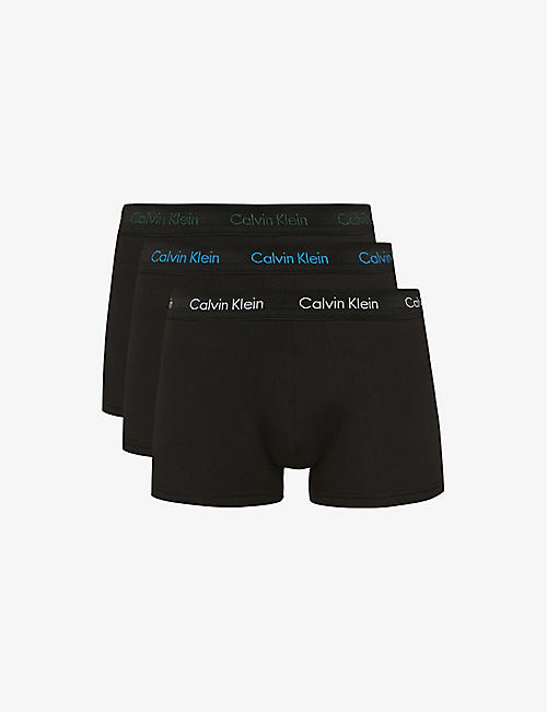 CALVIN KLEIN: Logo-print low-rise stretch-cotton trunks