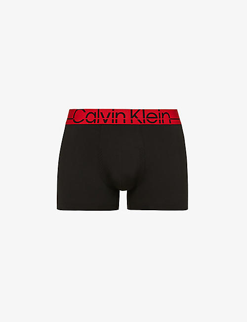 CALVIN KLEIN: Logo-print low-rise stretch-woven trunks