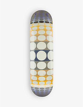 VASARELY: Zett geometric-print maple-wood skateboard 81cm