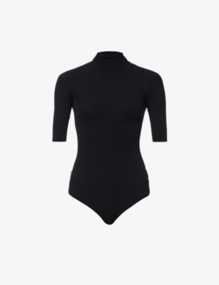 Commando Ballet Turtleneck Stretch-woven Body In Black