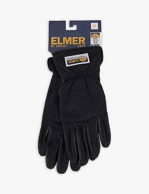 ELMER: Logo-patch touch-screen leather gloves