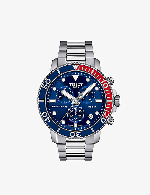 TISSOT: T1204171104103 Seastar 1000 Chronograph stainless steel quartz watch