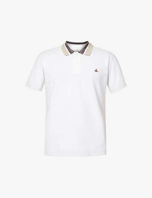 VIVIENNE WESTWOOD: Striped-collar regular-fit cotton polo shirt