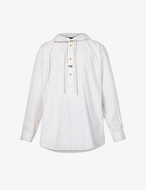 VIVIENNE WESTWOOD: Striped hooded cotton shirt