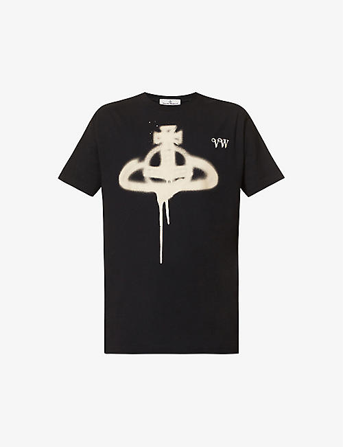 VIVIENNE WESTWOOD: Spray Orb logo-print cotton-jersey T-shirt