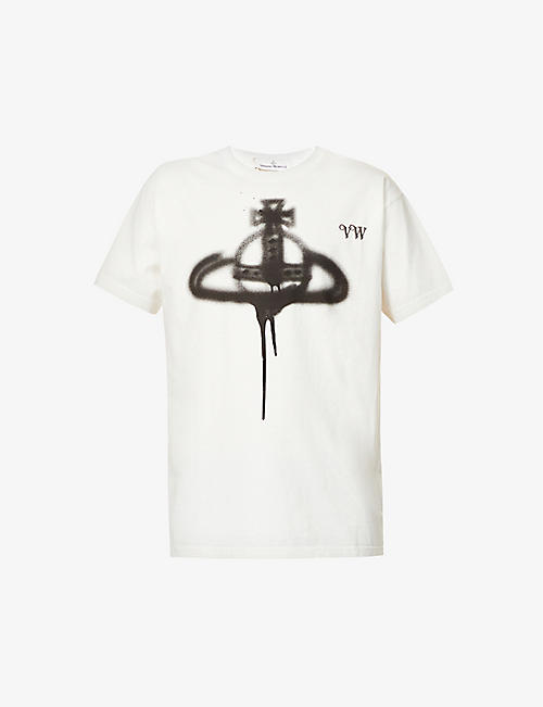 VIVIENNE WESTWOOD: Spray Orb logo-print cotton-jersey T-shirt