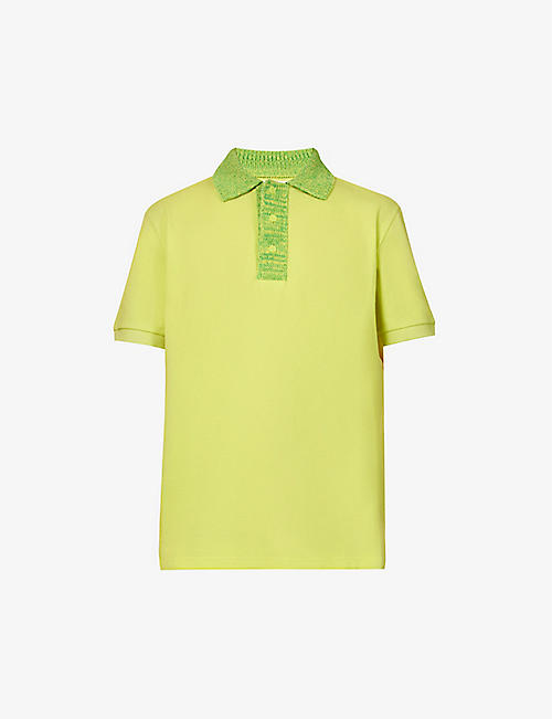 BOTTEGA VENETA: Contrast-collar regular-fit cotton-jersey polo shirt