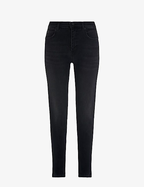 WHISTLES: High-rise sculpted stretch-denim skinny jeans