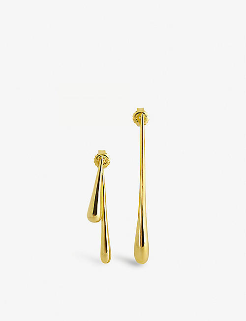 ANISSA KERMICHE: Lady Days 18ct yellow gold-plated brass drop earrings
