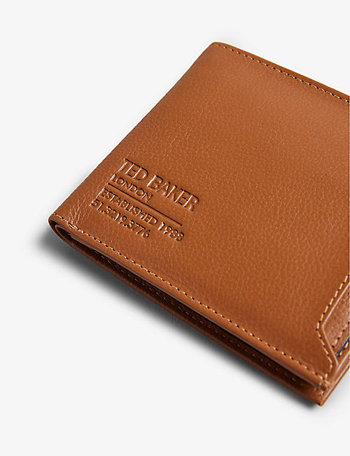 Santoni Debossed-logo Leather Wallet in Brown for Men Mens Accessories Wallets and cardholders 