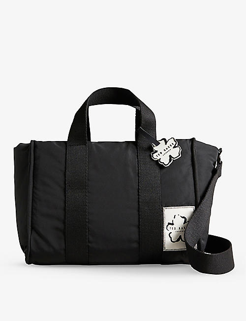 TED BAKER: Cayle logo-patch recycled-polyester tote bag