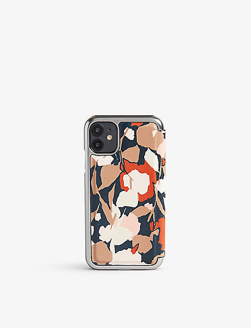 TED BAKER: Rila floral-print mirror iPhone 11 case