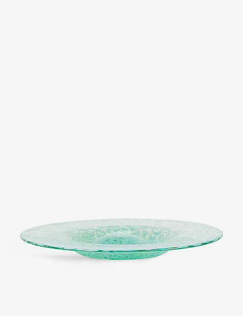 CURIO: Skimming Stone speckled glass platter 30cm