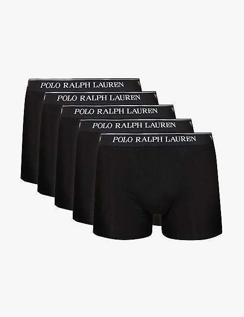 POLO RALPH LAUREN: Pack of five Classic regular-fit stretch-cotton trunks
