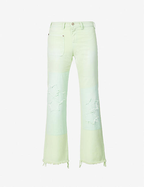 ERL: Suni patchwork straight-leg mid-rise jeans