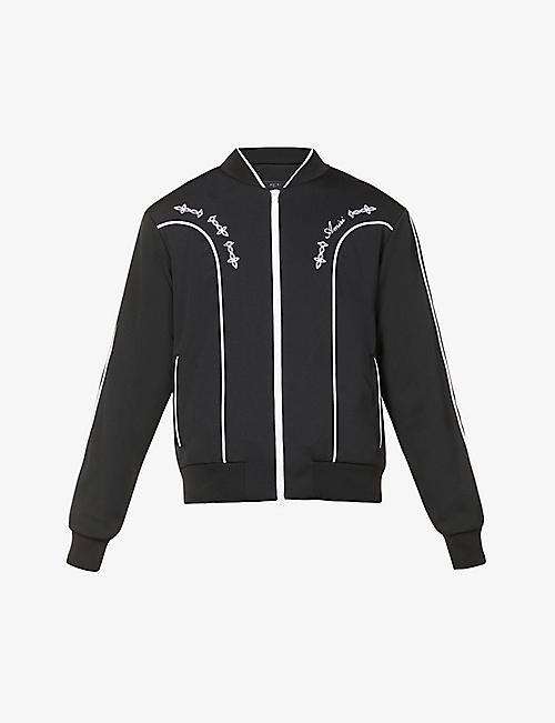 AMIRI: Western-embroidered stand-collar jersey tracksuit jacket