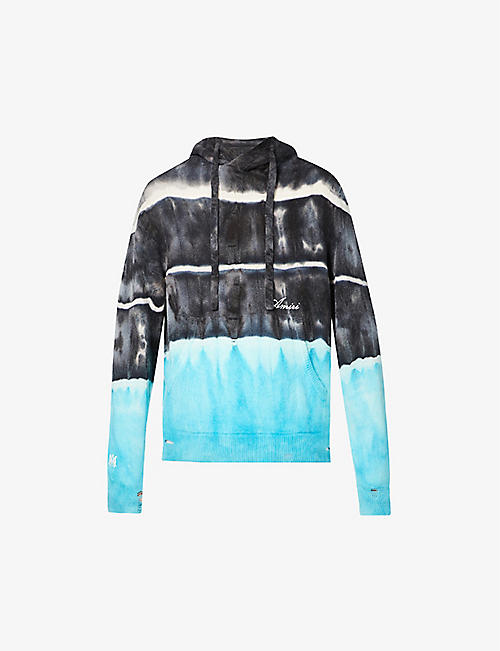 AMIRI: Tie-dye relaxed-fit cashmere and wool-blend hoody