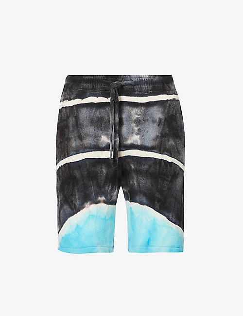 AMIRI: Tie-dye relaxed-fit cashmere and wool-blend shorts