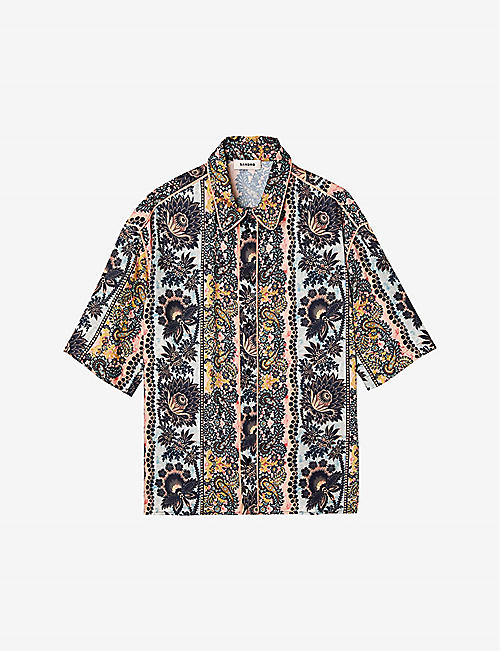 SANDRO: Sintra baroque-print woven shirt