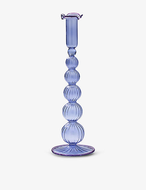 ANNA + NINA: Piped glass candle holder 30cm