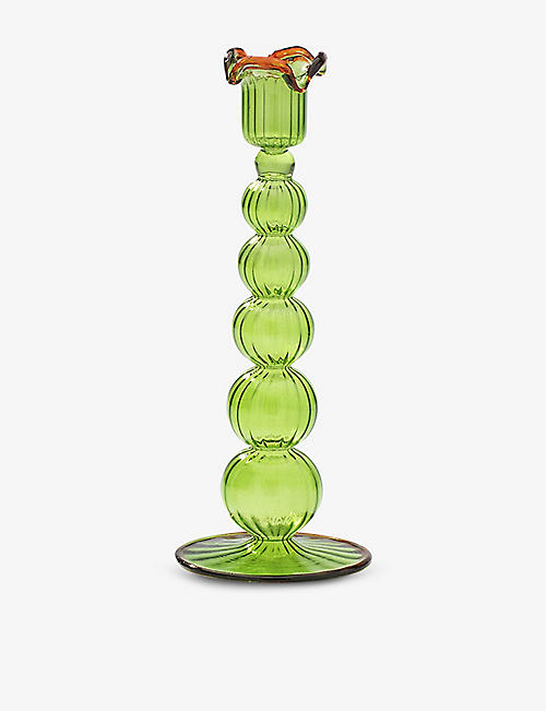 ANNA + NINA: Piped glass candle holder 30cm
