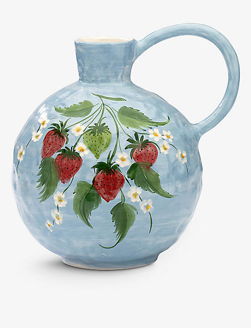 ANNA + NINA: Strawberry Fields graphic-print ceramic vase 30cm