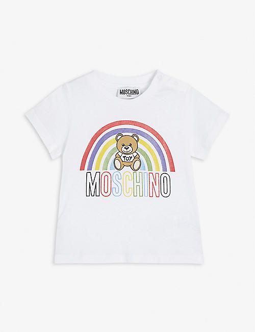 MOSCHINO: Logo-print round-neck stretch-cotton T-shirt 3-36 months