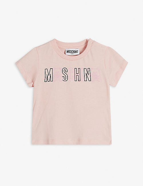 MOSCHINO: Logo-print cotton T-shirt 3-36 months