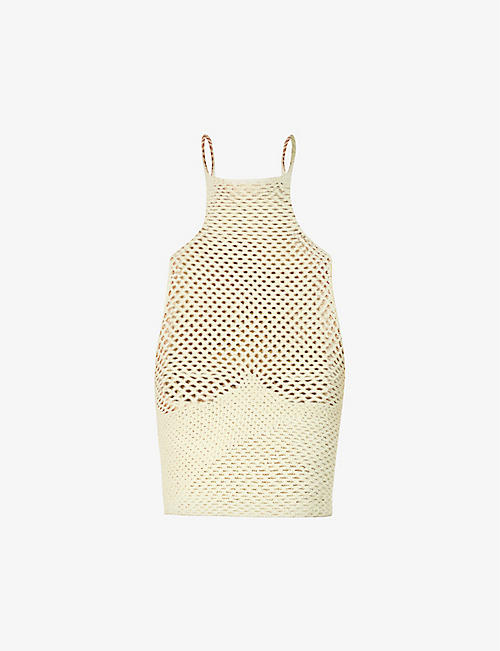 ISA BOULDER: Map cut-out knitted top