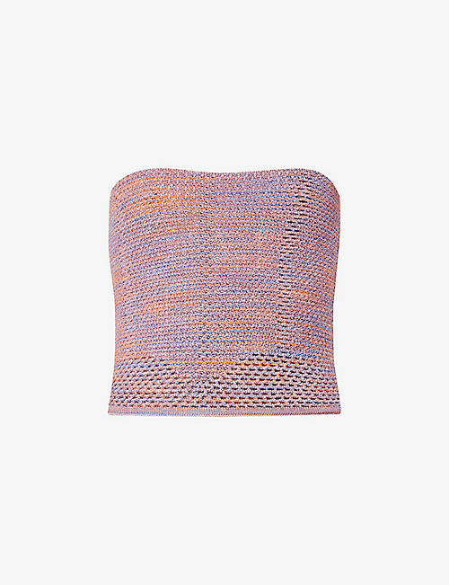 ISA BOULDER: Peeping sleeveless stretch-knitted top