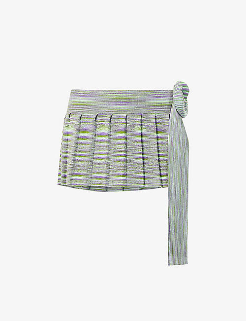ISA BOULDER: Pebble pleated stretch-knitted mini skirt