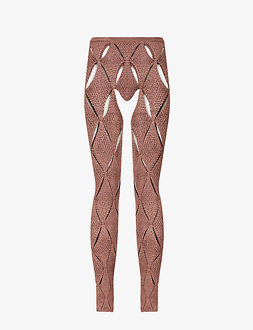 ISA BOULDER: Cut-out slim-fit low-rise stretch-knitted trousers