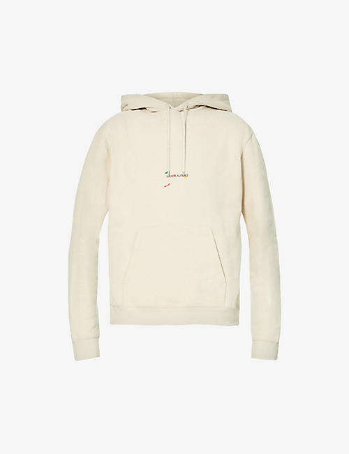 SAINT LAURENT: Logo-print relaxed-fit cotton-jersey hoody