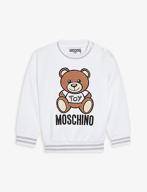MOSCHINO: Toy Bear striped cotton sweatshirt 3 months-3 years