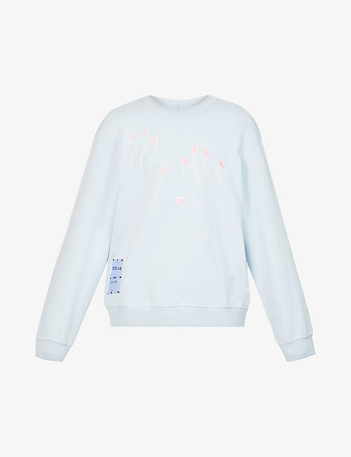 MCQ: Handsy graphic-print cotton-jersey sweatshirt