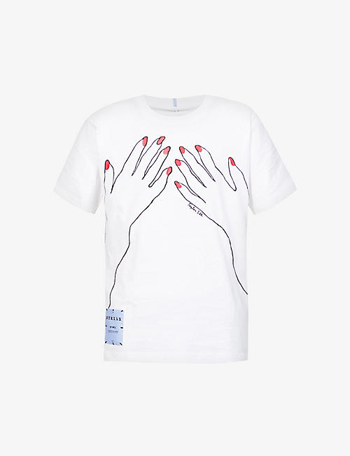 MCQ: Handsy graphic-print cotton-jersey T-shirt